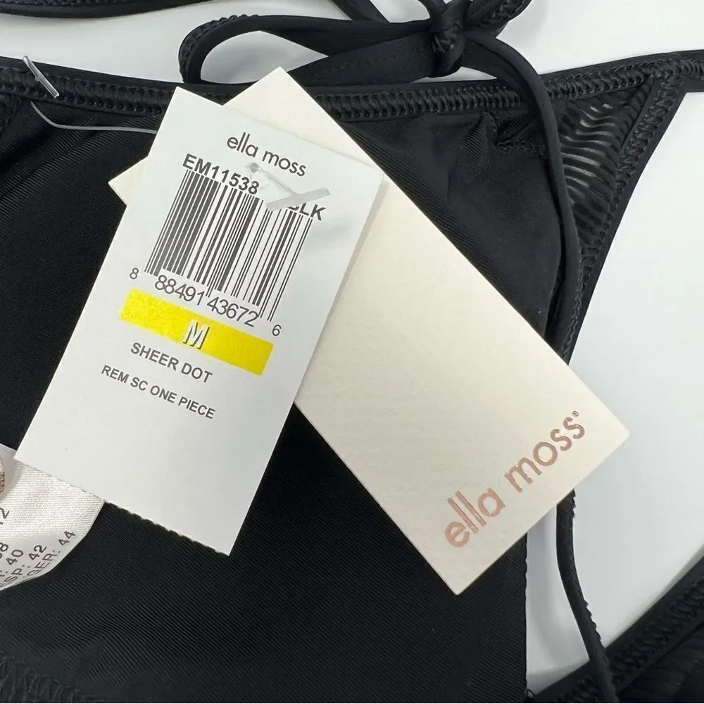 Ella Moss Sheer Dot Swimsuit Size Medium